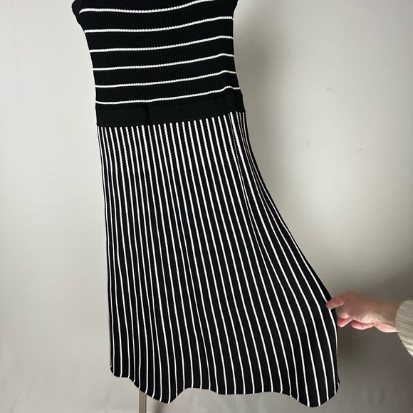 Banana Republic Black and White Striped Midi Dress - Picture 8 of 9
